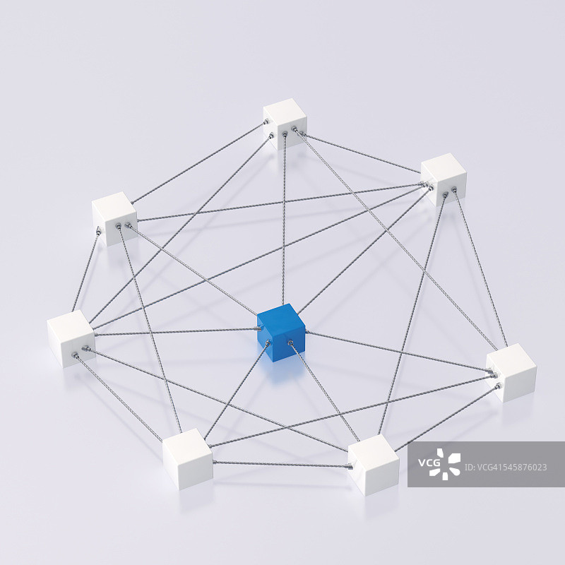 绳子捆绑的立方体3D渲染图片素材
