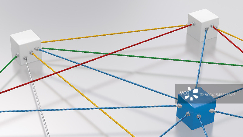 绳子捆绑的立方体3D渲染图片素材