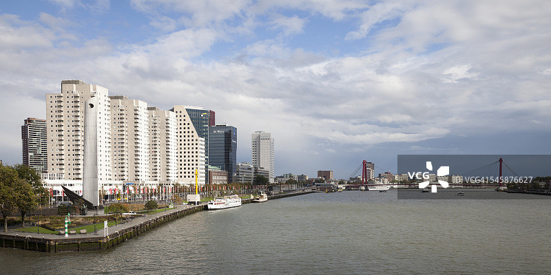 荷兰鹿特丹Boompjes码头Nieuwe Maas河风光图片素材