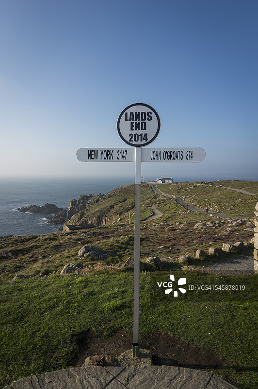 英国康沃尔兰兹角路标图片素材