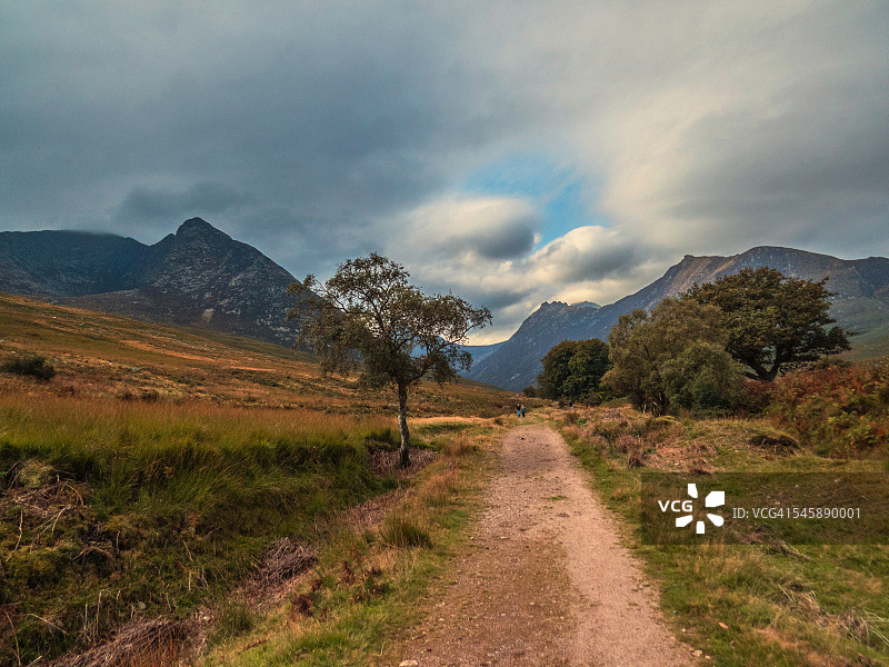 苏格兰阿伦岛Glen Sannox的秋天图片素材