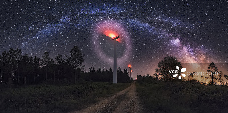 风车和银河图片素材
