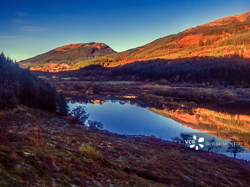 苏格兰阿盖尔的绚丽倒影和天空图片素材