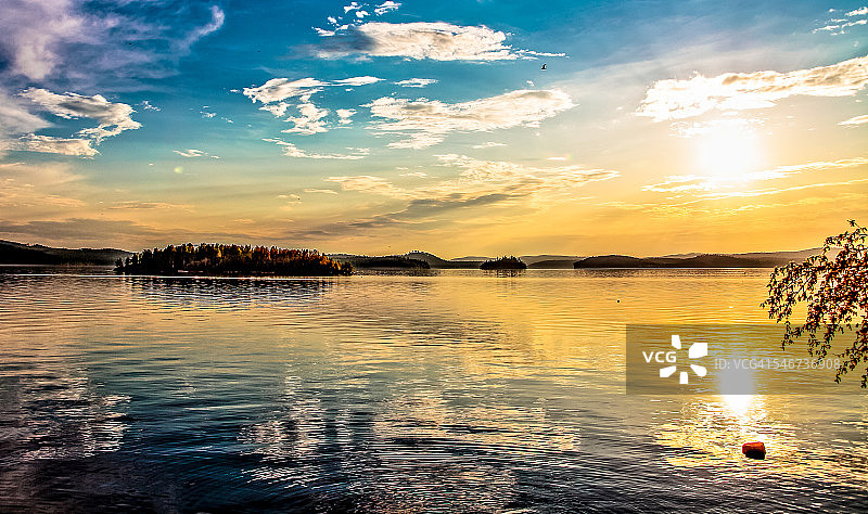 安加拉河的傍晚图片素材