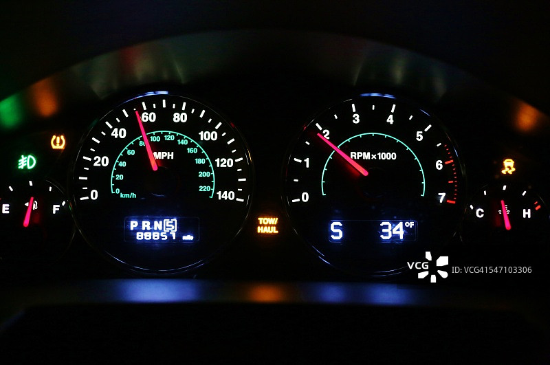 汽车彩色仪表盘图片素材