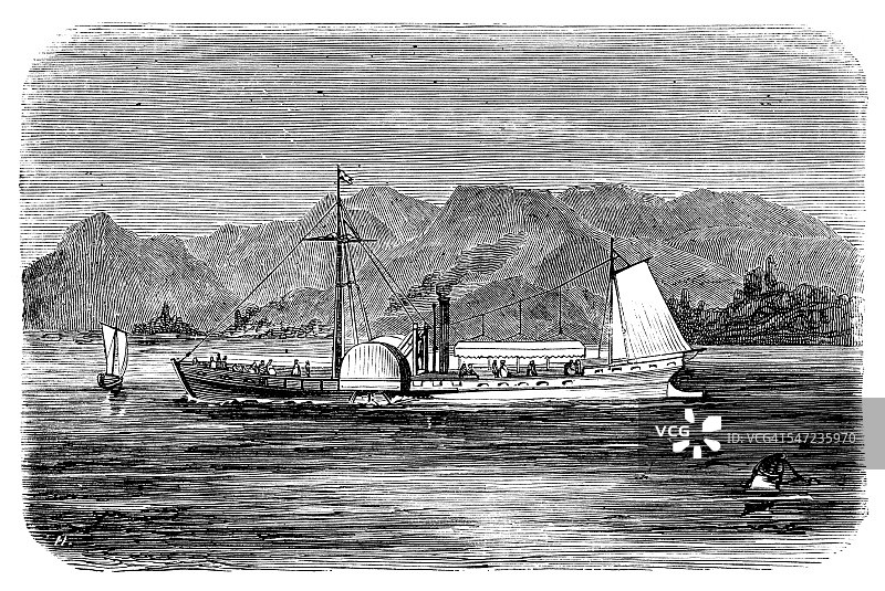 克莱蒙特号蒸汽船图片素材