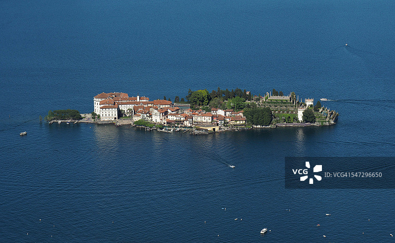 马焦雷湖上的贝拉岛，意大利北部皮埃蒙特图片素材