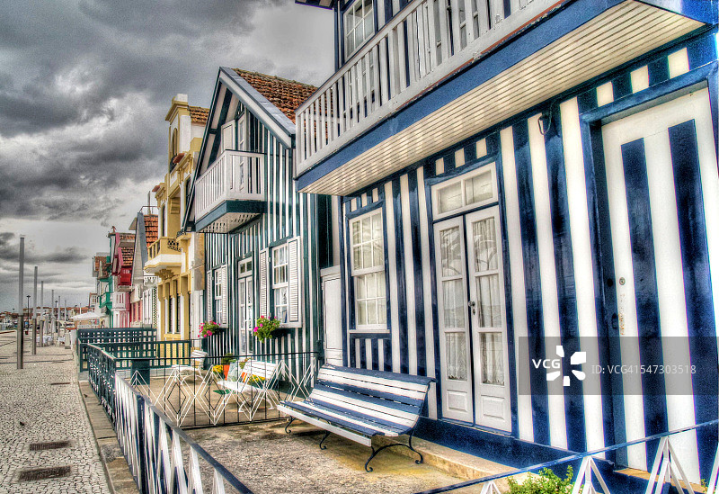 葡萄牙阿威罗市的海滩别墅图片素材