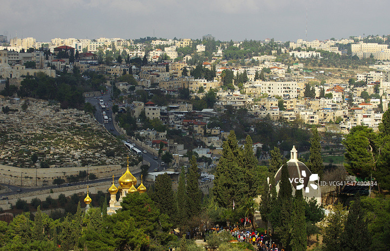 从橄榄山俯瞰耶路撒冷图片素材