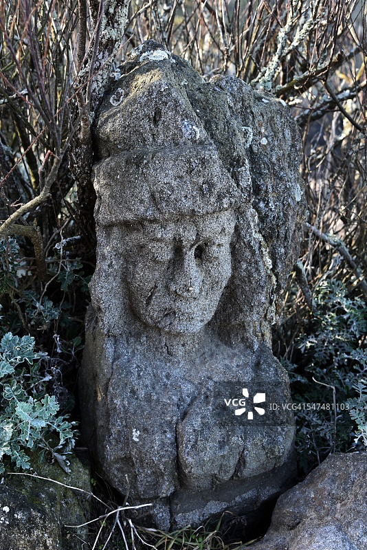 法国布列塔尼圣马洛的岩石雕刻图片素材