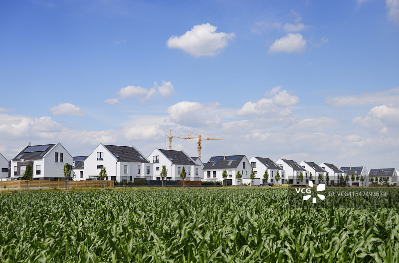 德国杜塞尔多夫：开发区，有独栋住宅和双拼住宅图片素材