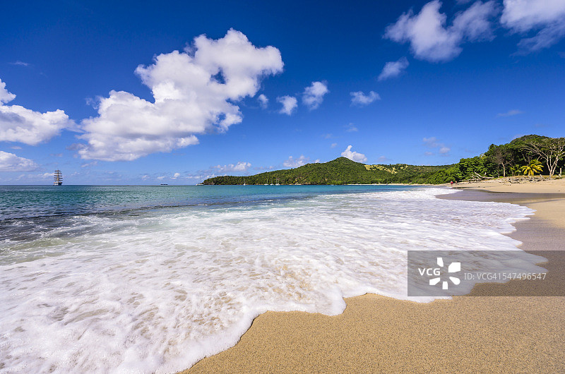 加勒比海，安的列斯群岛，小安的列斯群岛，格林纳丁斯，联合岛，帆船图片素材