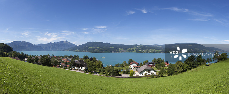奥地利，泽费尔德，阿特湖和沙夫山风光图片素材