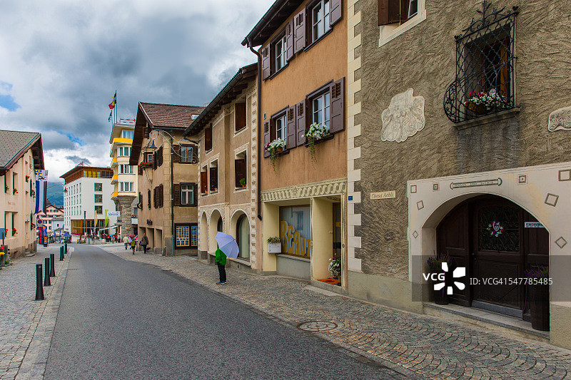 迈斯特大街，蓬特雷西纳，瑞士图片素材