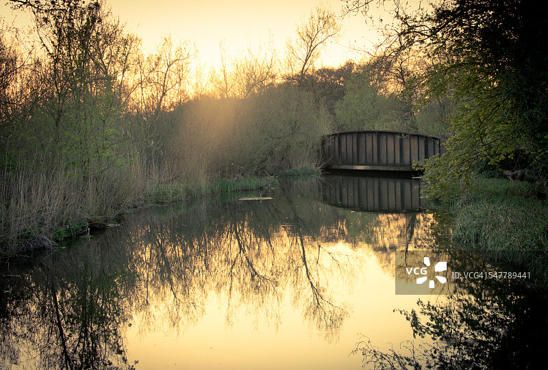 日落下的桥图片素材