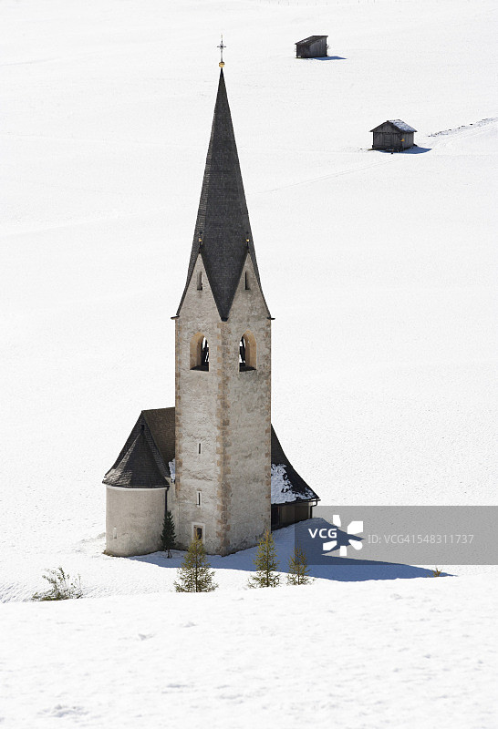 奥地利东蒂罗尔：格罗斯格洛克纳山卡尔斯，雪顶圣乔治教堂图片素材