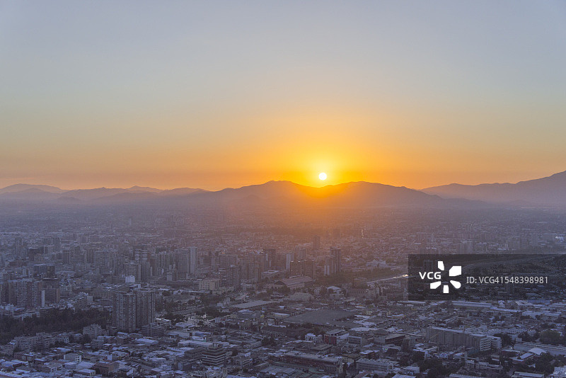 智利圣地亚哥日落图片素材