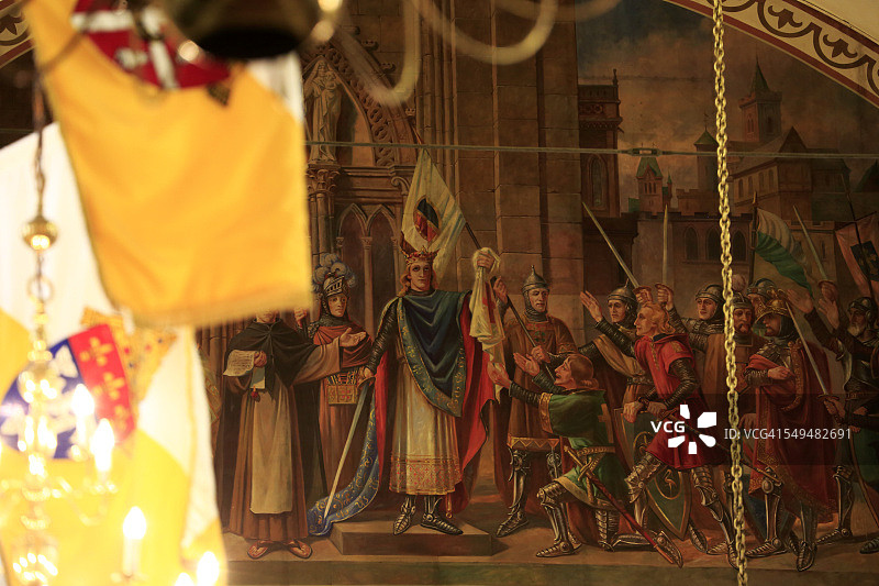 历史悠久的圣路易斯大教堂的祭坛壁画图片素材