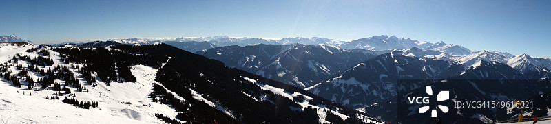 奥地利萨尔巴赫地区全景图片素材