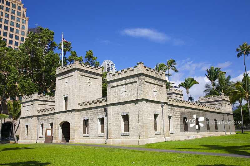 火奴鲁鲁的城堡式政府建筑图片素材