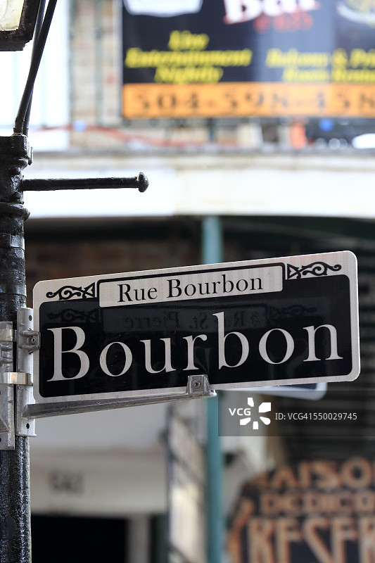 著名的波旁街路牌图片素材