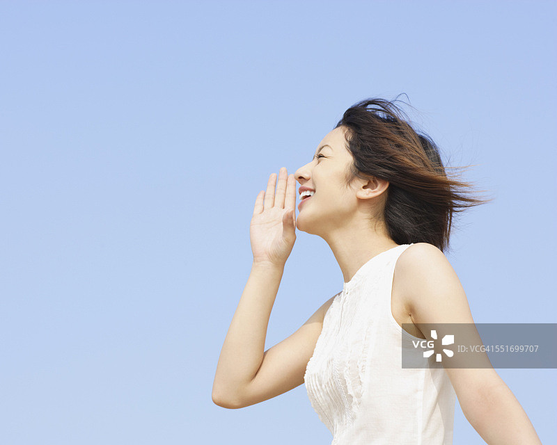 女人呼喊图片素材