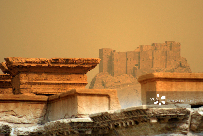 叙利亚巴尔米拉的城堡和遗址图片素材