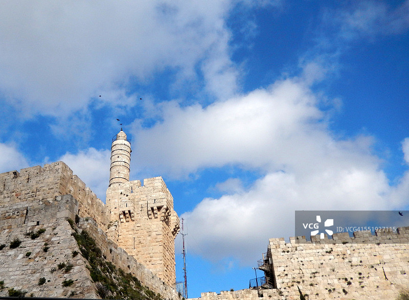 晴朗天空下的耶路撒冷大卫塔图片素材