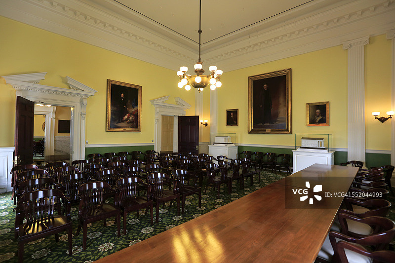弗吉尼亚州议会大厦的杰斐逊室图片素材