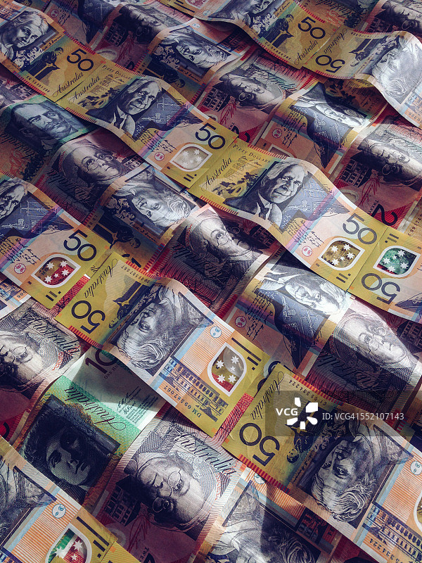 对称的澳大利亚纸币图案图片素材
