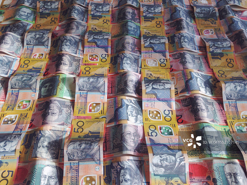 对称的澳大利亚纸币图案图片素材