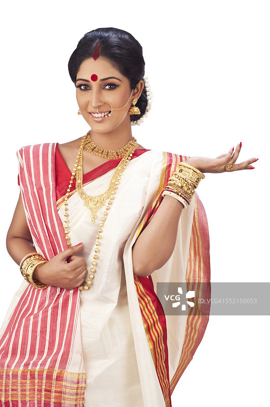 孟加拉女人微笑肖像图片素材