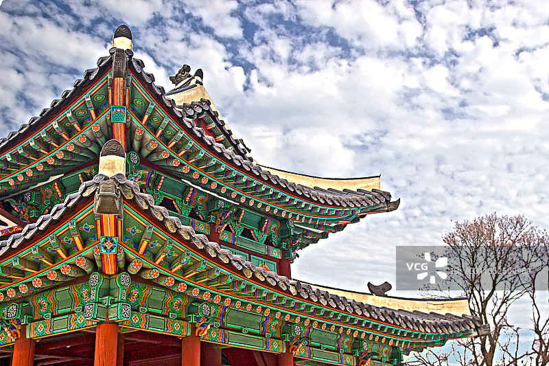 韩国的屋檐图片素材