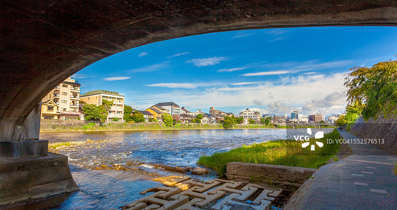 日本京都的鸭川图片素材