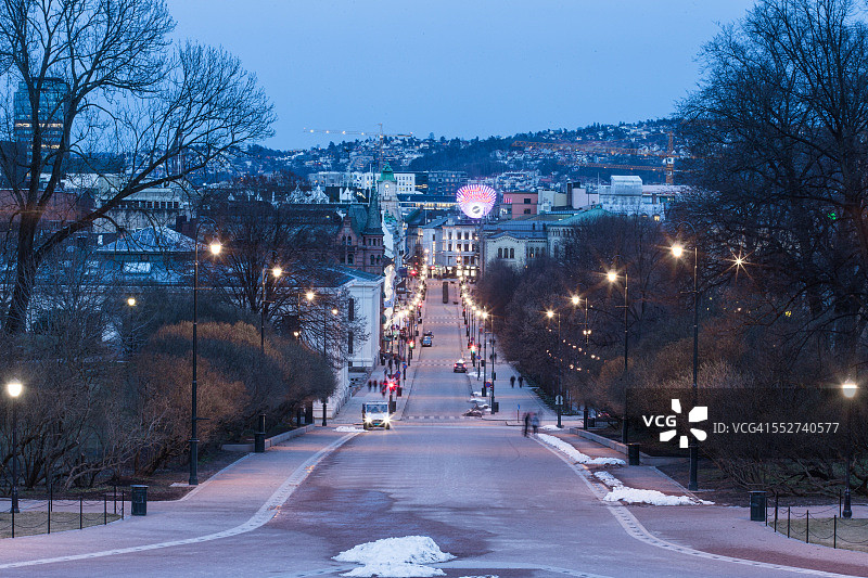 挪威奥斯陆卡尔·约翰大街图片素材