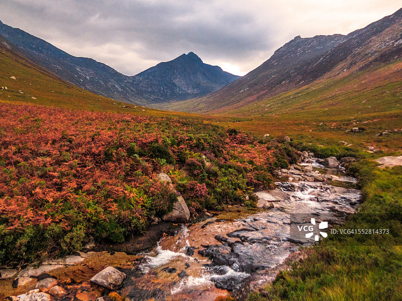 苏格兰阿伦岛格兰·萨诺克斯的秋天图片素材
