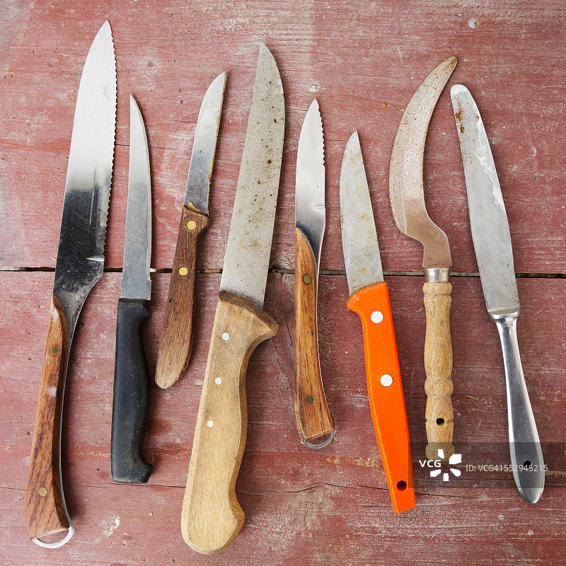 老式刀具收藏图片素材