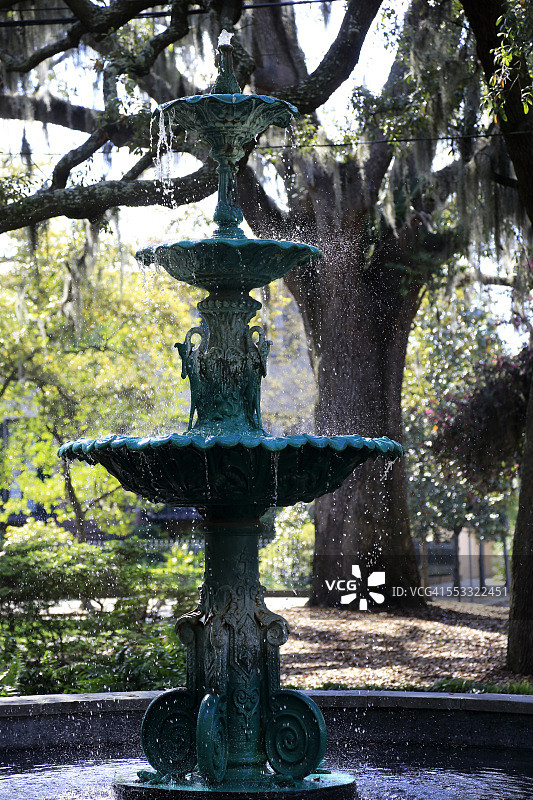 拉斐特广场的纪念喷泉图片素材