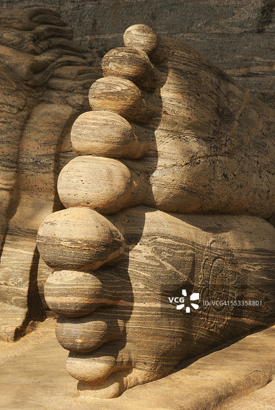 伽尔寺卧佛像足部图片素材