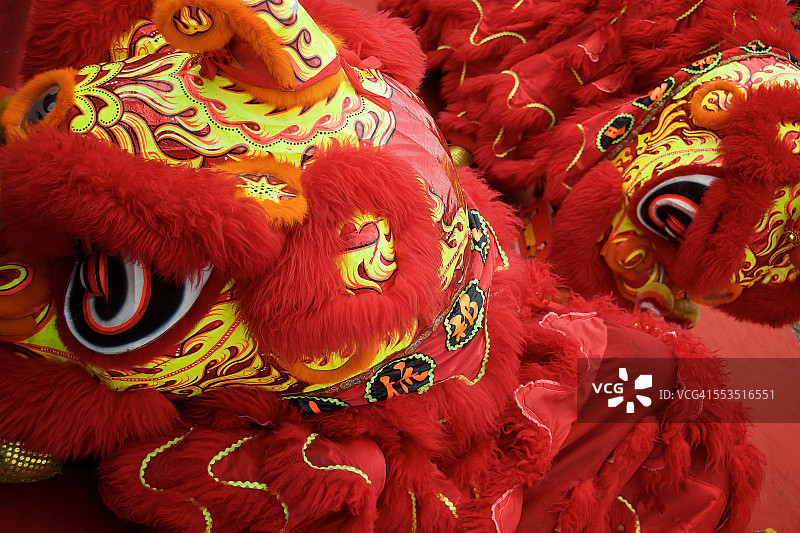 中国农历新年舞狮图片素材