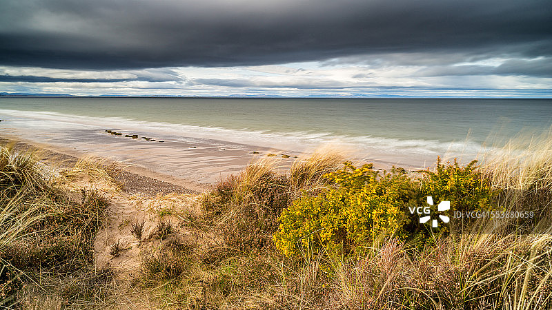 多风的苏格兰海滩图片素材