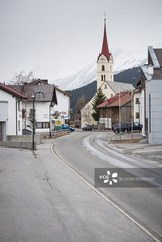 奥地利加尔特尔镇和教堂图片素材
