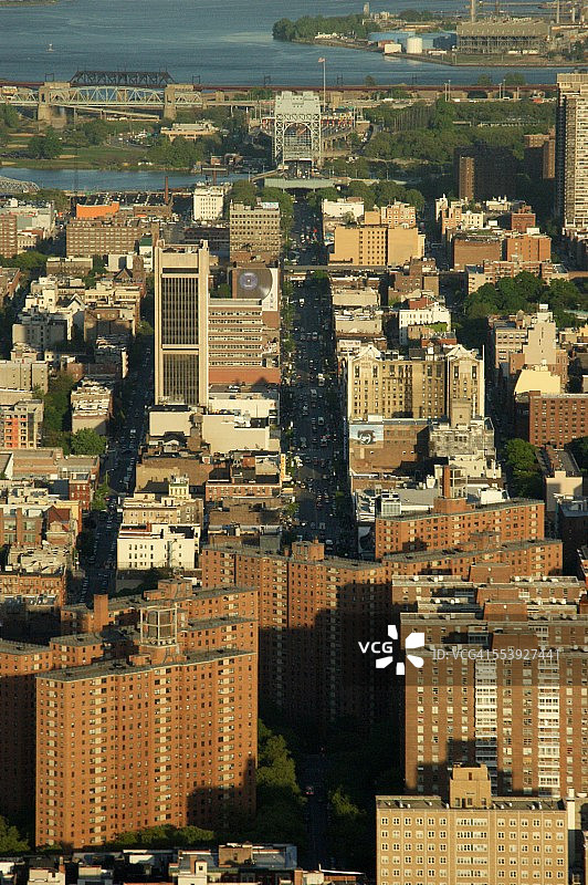 哈莱姆区和125街的鸟瞰图图片素材