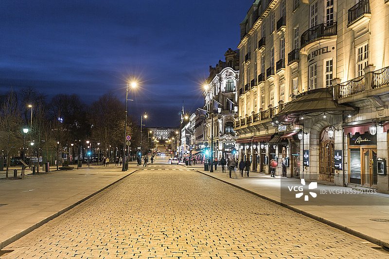 卡尔·约翰大街，奥斯陆，挪威图片素材