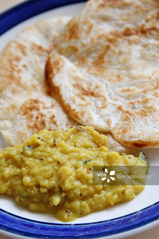 印度煎饼和豆酱图片素材