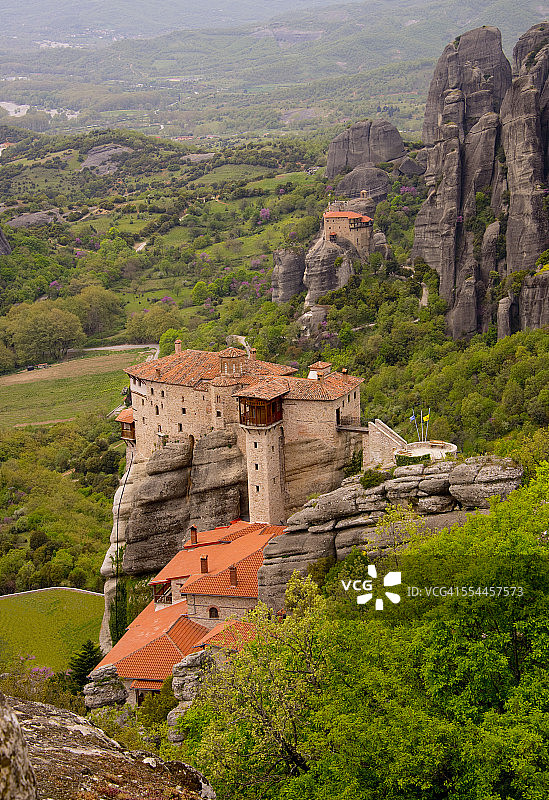 希腊米特奥拉的鲁萨努和阿吉奥斯·尼古拉斯图片素材