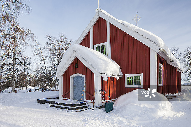 瑞典基律纳尤卡斯耶尔维萨米教堂图片素材