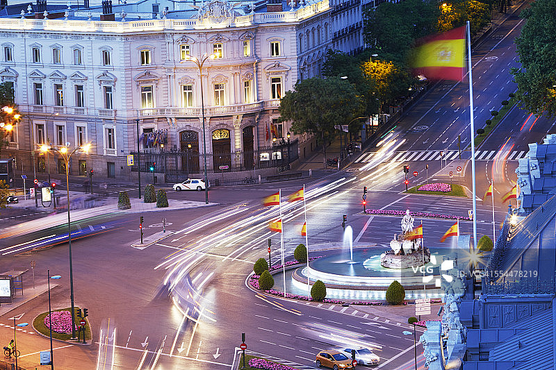 西贝莱斯广场暮色下的高空景观图片素材