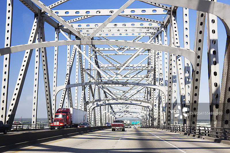 跨越密西西比河的20号州际公路桥图片素材