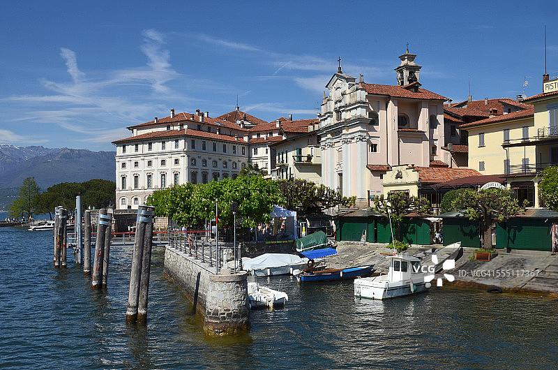 马焦雷湖贝拉岛上的小港口图片素材